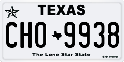 TX license plate CHO9938