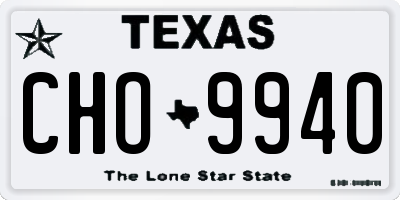 TX license plate CHO9940