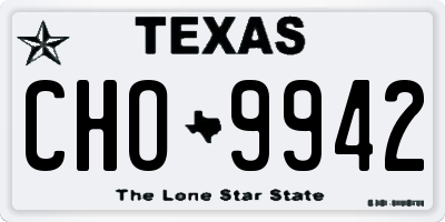 TX license plate CHO9942