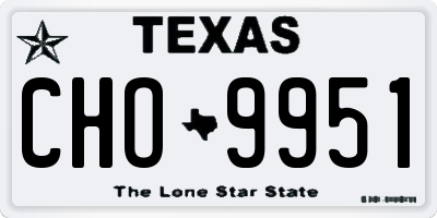TX license plate CHO9951