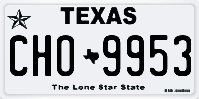 TX license plate CHO9953