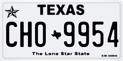 TX license plate CHO9954