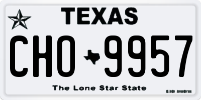 TX license plate CHO9957