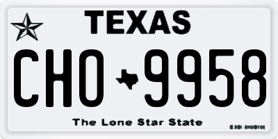 TX license plate CHO9958