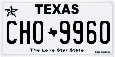 TX license plate CHO9960