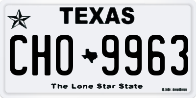 TX license plate CHO9963