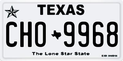 TX license plate CHO9968
