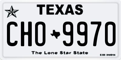 TX license plate CHO9970