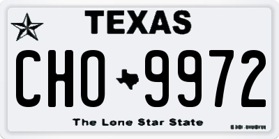 TX license plate CHO9972