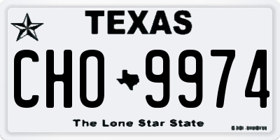 TX license plate CHO9974