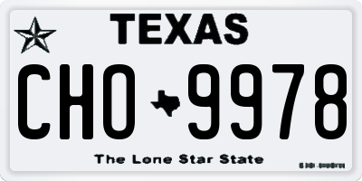 TX license plate CHO9978