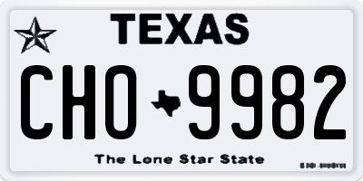 TX license plate CHO9982