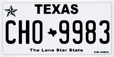 TX license plate CHO9983