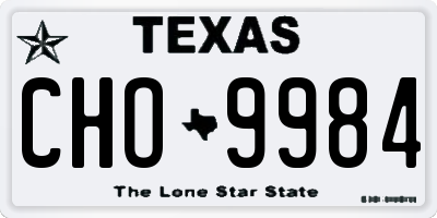 TX license plate CHO9984