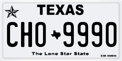 TX license plate CHO9990