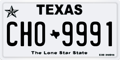 TX license plate CHO9991