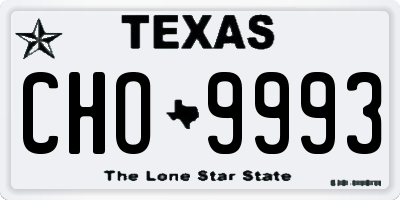 TX license plate CHO9993