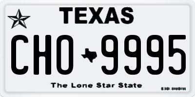 TX license plate CHO9995