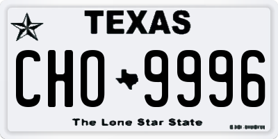 TX license plate CHO9996