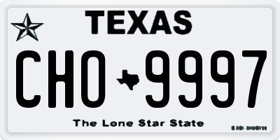 TX license plate CHO9997