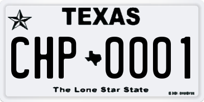 TX license plate CHP0001