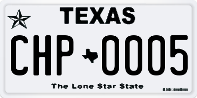 TX license plate CHP0005