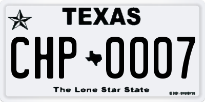 TX license plate CHP0007