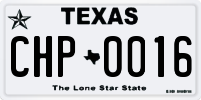TX license plate CHP0016