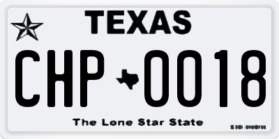 TX license plate CHP0018