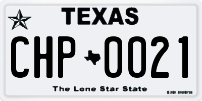 TX license plate CHP0021