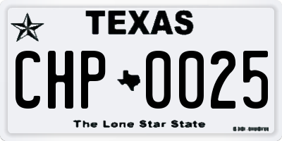 TX license plate CHP0025