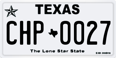 TX license plate CHP0027