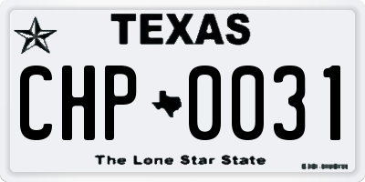 TX license plate CHP0031