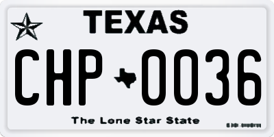 TX license plate CHP0036