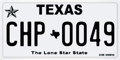 TX license plate CHP0049