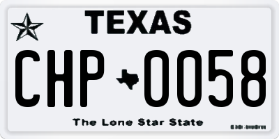 TX license plate CHP0058