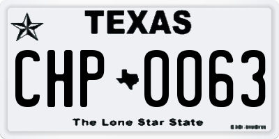 TX license plate CHP0063