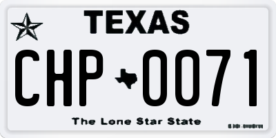 TX license plate CHP0071