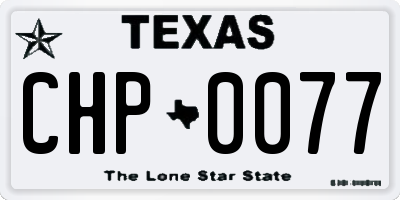 TX license plate CHP0077