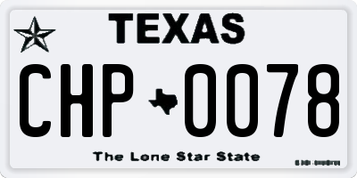 TX license plate CHP0078