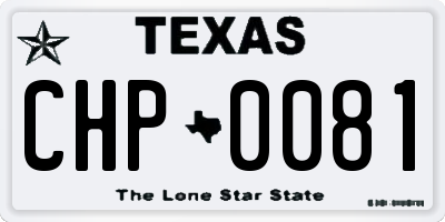 TX license plate CHP0081