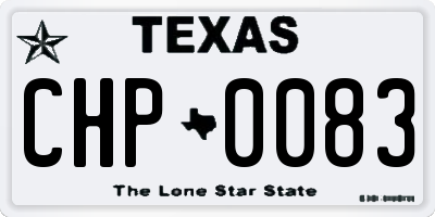 TX license plate CHP0083