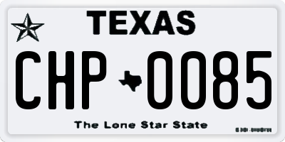 TX license plate CHP0085