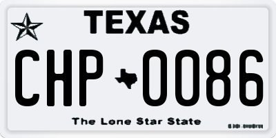 TX license plate CHP0086