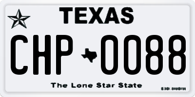 TX license plate CHP0088