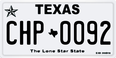 TX license plate CHP0092
