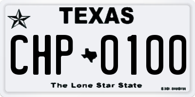 TX license plate CHP0100