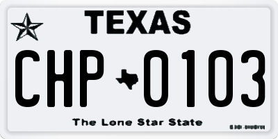 TX license plate CHP0103