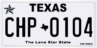 TX license plate CHP0104