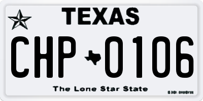 TX license plate CHP0106